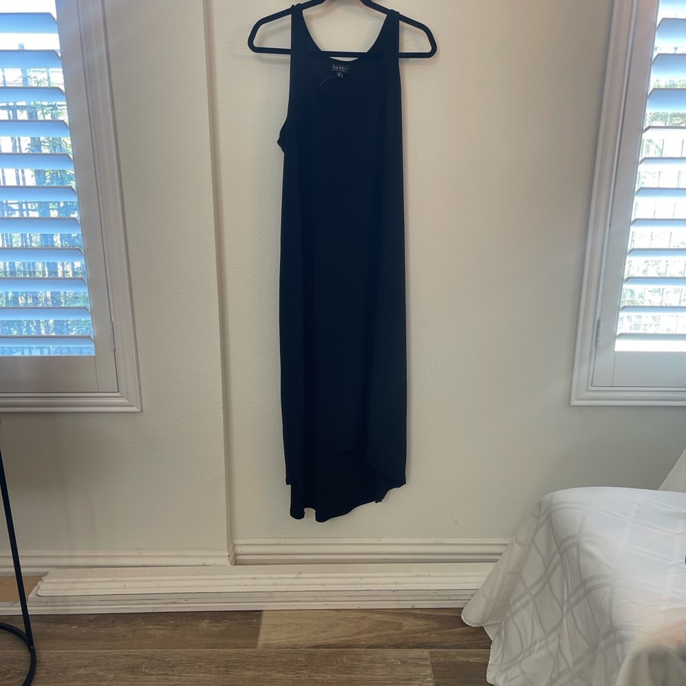 Nicole Miller Elegant Black Sleeveless Tank High Low Hem Dress XL NWT - Picture 8 of 10